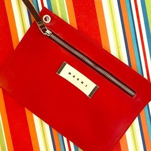 Marni leather wristlet